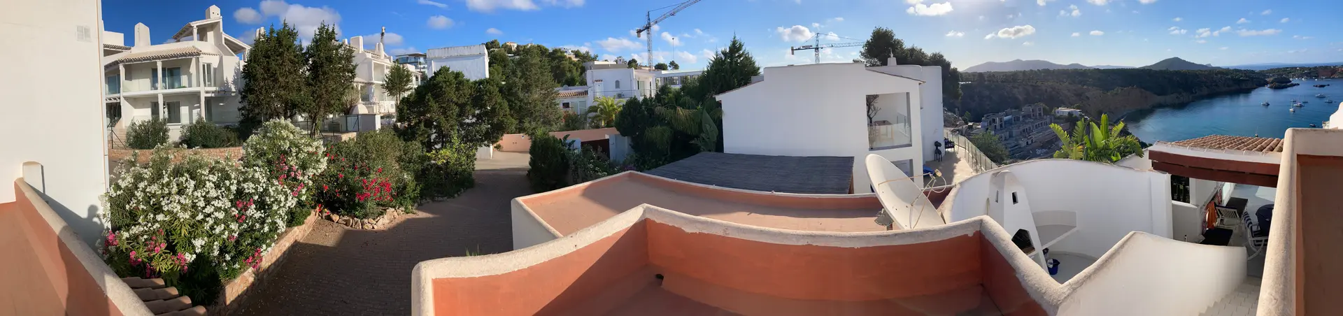 Rooftop panorama over the turquoise bay of Sa Caixota - Bougainvillea 15